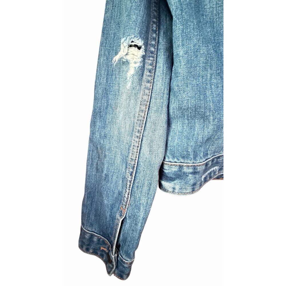 Abercrombie & Fitch Vintage Distressed Denim Trucker Jacket Y2K Women's Size M - Picture 10 of 16